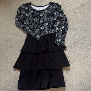 LuLaRoe Georgia Black Floral Midi Dress